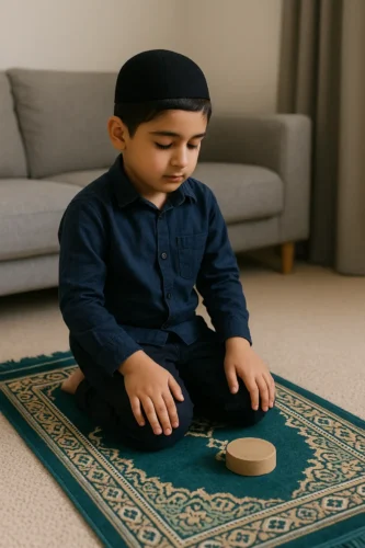 Shia Kid Offering prayer, Al Mehdi Online Quran Center UK