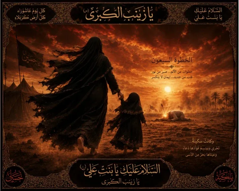 Bibi Sakina s.a & Bibi Zainab s.a in Karbala on Ashura on 70 steps from Imam Hussain a.s