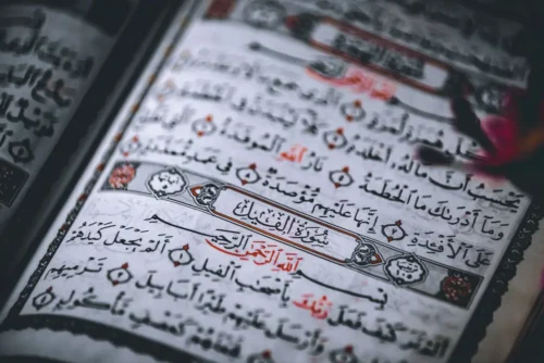 Open Quran with Tajweed rules, prayer beads and reed pen — beginner's guide to learning Tajweed step by step