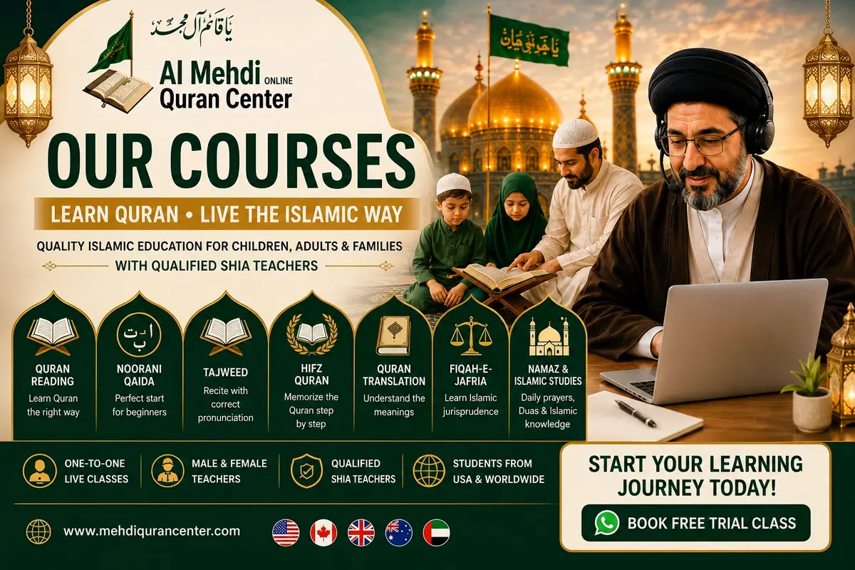 Explore Courses Noorani Qaida, Quran with Tajweed & Fiqah e Jafria Classes. 1-on-1 online Shia classes for all ages. Male & female teachers